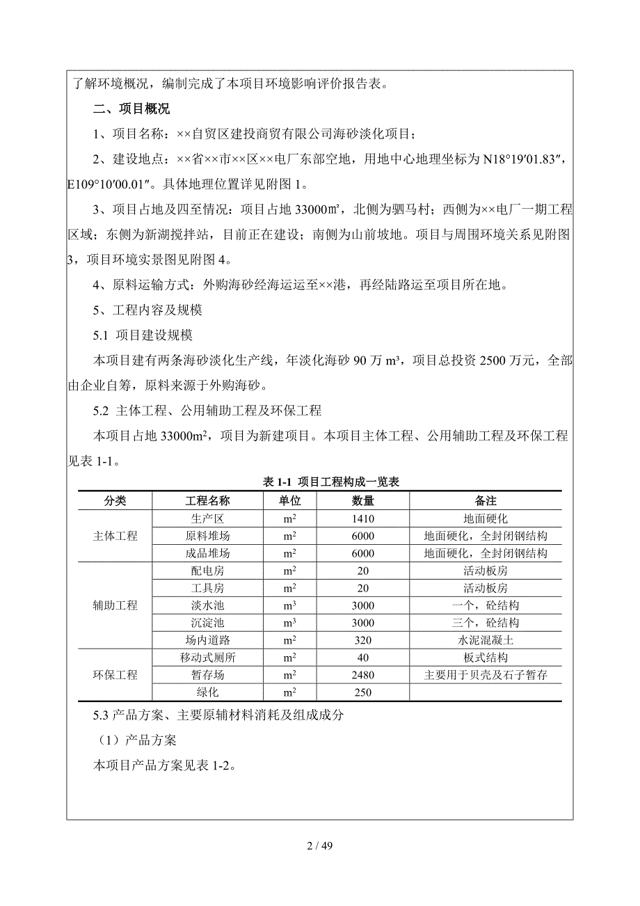 海砂淡化项目建设项目环境影响报告表参考模板范本.doc_第2页