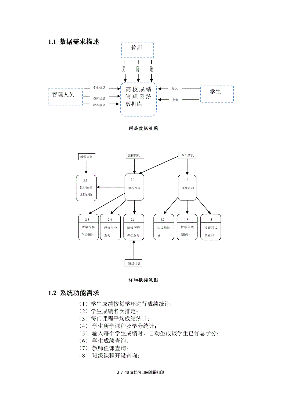 高校成绩管理系统数据库设计与实现实验报告书_第3页