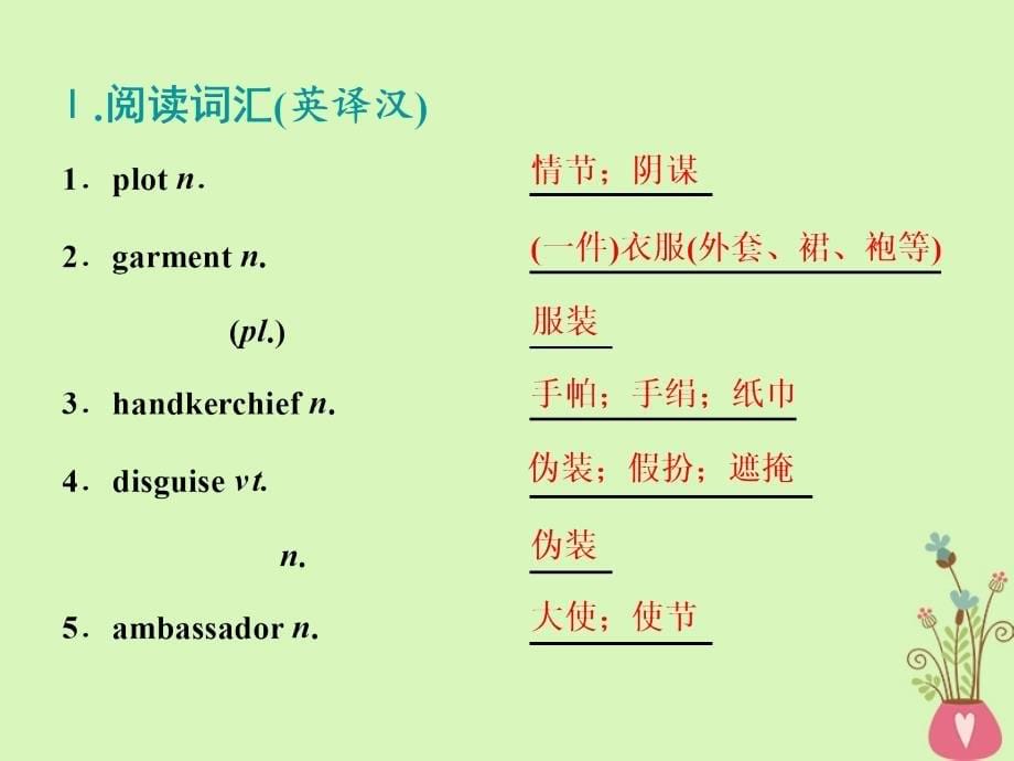 2018-2019学年高考英语一轮复习 Unit 4 Pygmalion课件 新人教版选修8_第5页