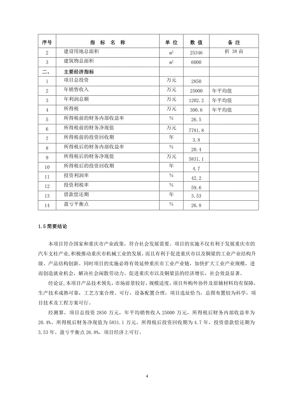 年产6万吨汽车配件技术改造项目建设投资可行性研究报告书.doc_第4页