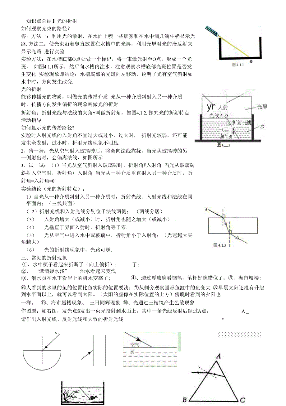 光的折射 知识的_第1页