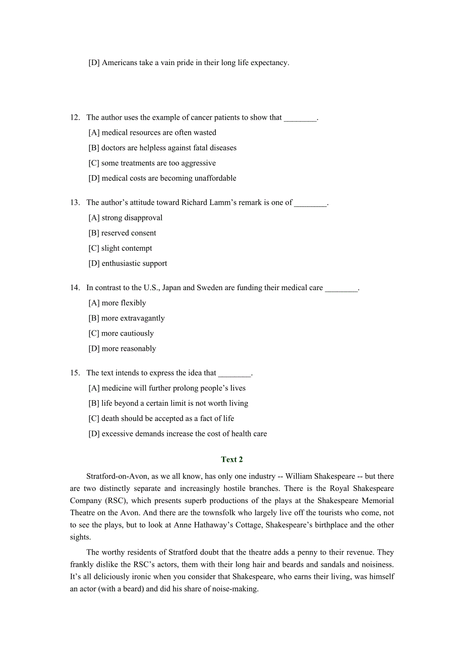 全国硕士研究生入学考试——英语一测评卷_第3页