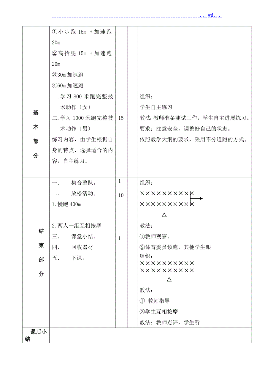 教学案6_800米、1000米跑教学案_第2页