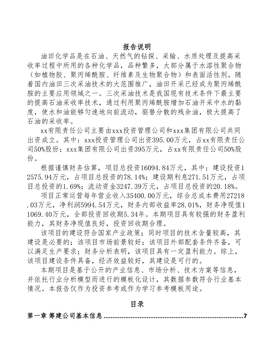 南宁关于成立丙烯酰胺公司可行性研究报告(DOC 80页)_第2页