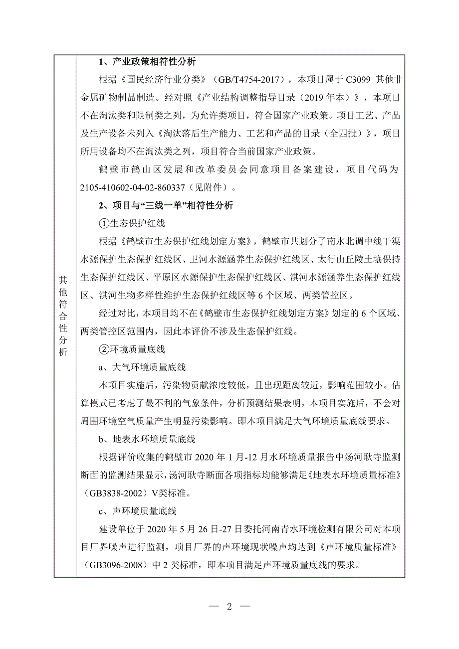 鹤壁市红兴隆科技建材有限公司年产200万吨新型建材及发泡混凝土预制墙项目环境影响报告.doc_第2页