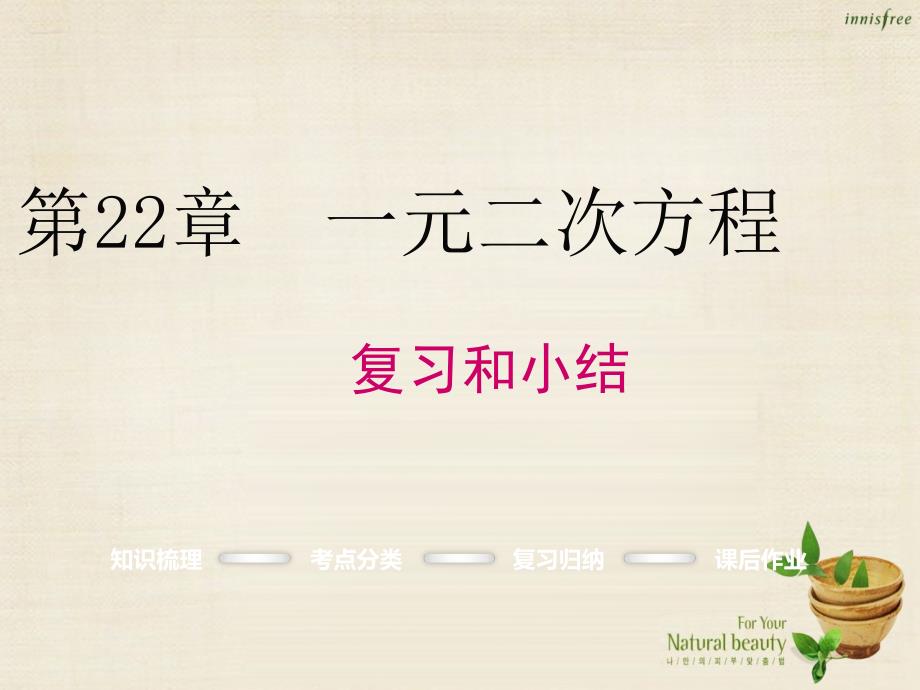 九年级数学上册第22章一元二次方程复习课件新版华东师大版_第1页