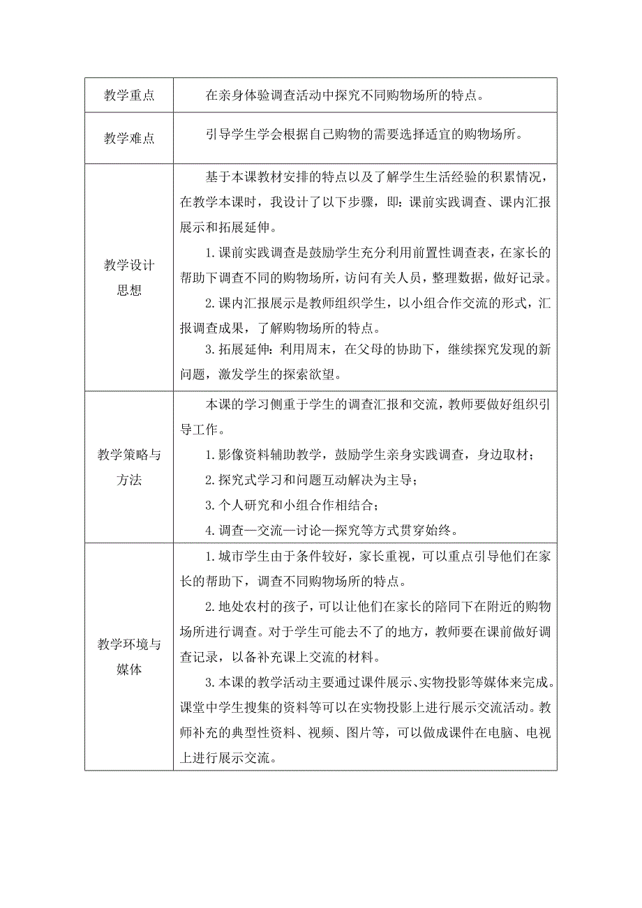 山东人民版小学四年级品德与社会上册《不同的购物场所》教案_第2页