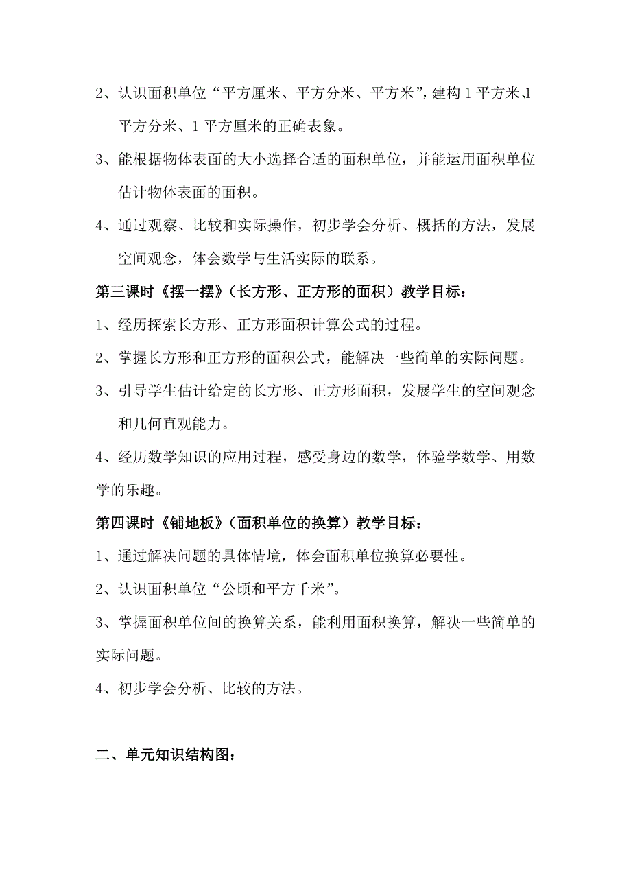 三年级第六册第四单元《面积》集体备课定槁_第2页