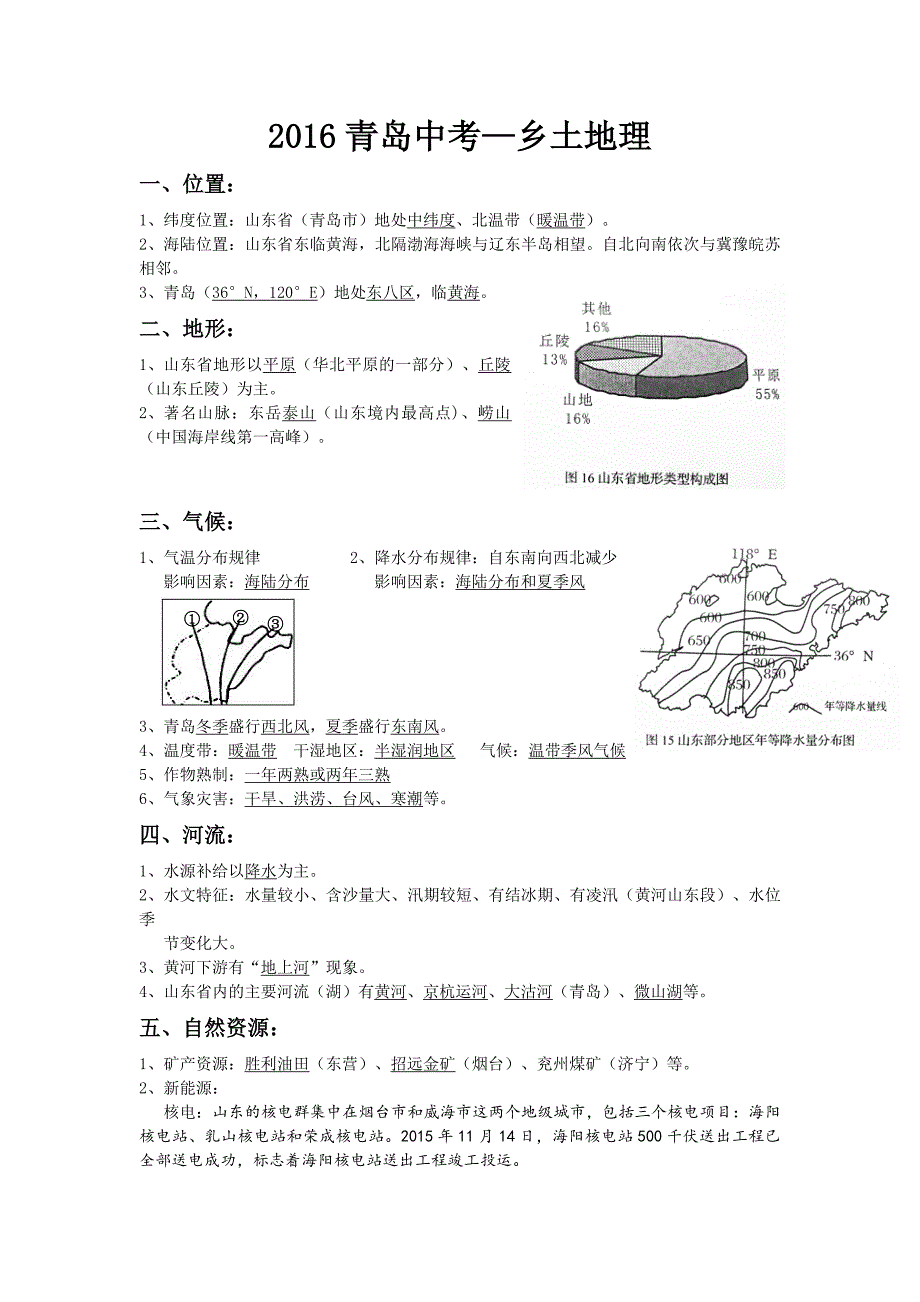 青岛地理会考山东省青岛市乡土地理_第1页