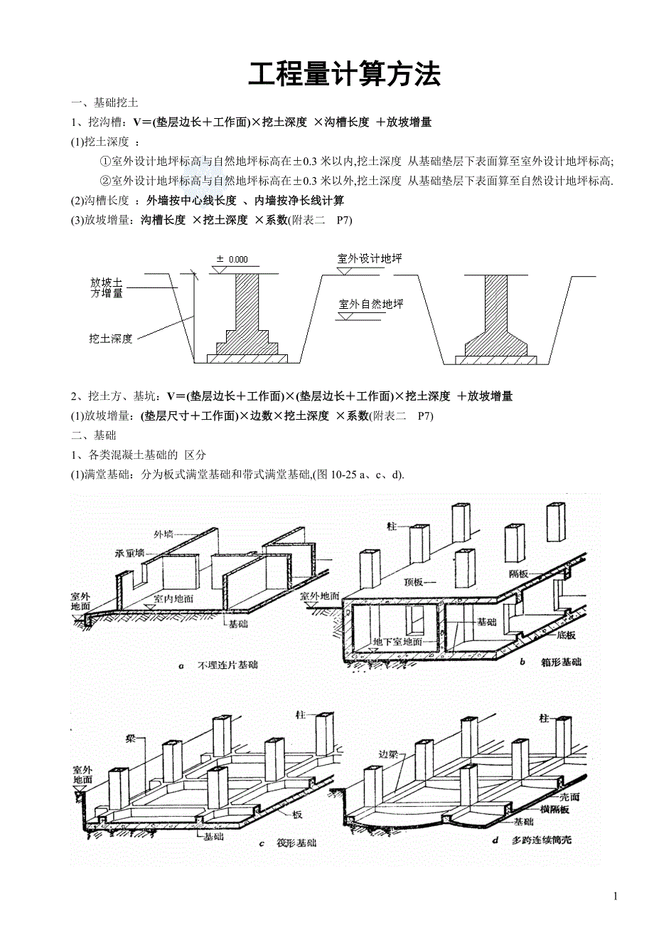 建筑工程量计算方法(含图及计算公式)范本_第1页