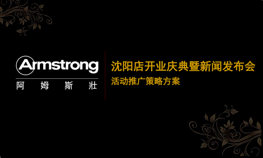 阿姆斯壮沈阳店开业庆典暨新闻发布会活动推广策略方案_第1页