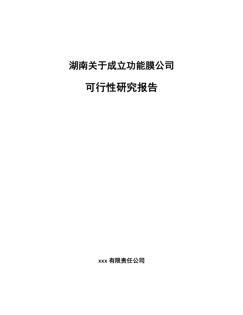 湖南关于成立功能膜公司可行性研究报告_第1页