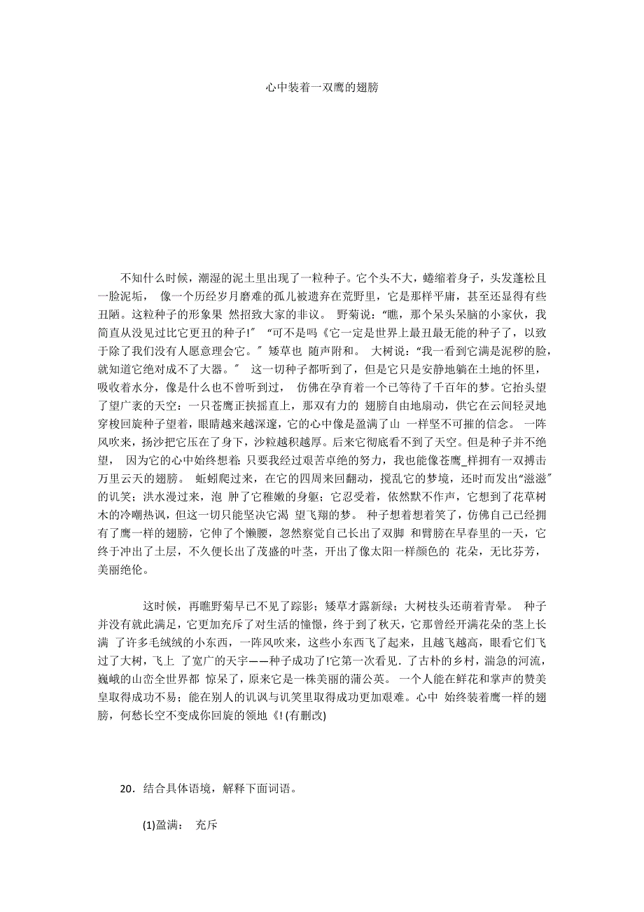 心中装着一双鹰的翅膀_第1页