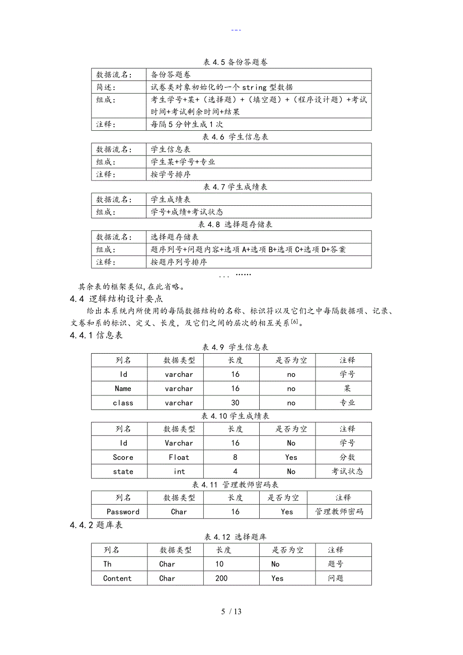 在线考试系统需求分析报告文书_第5页