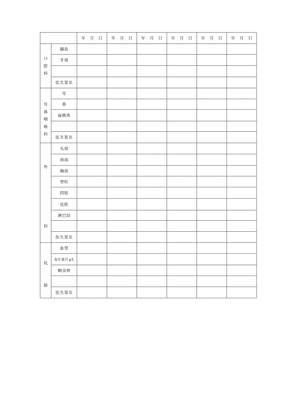 浙江省中小学生健康体检表_第3页