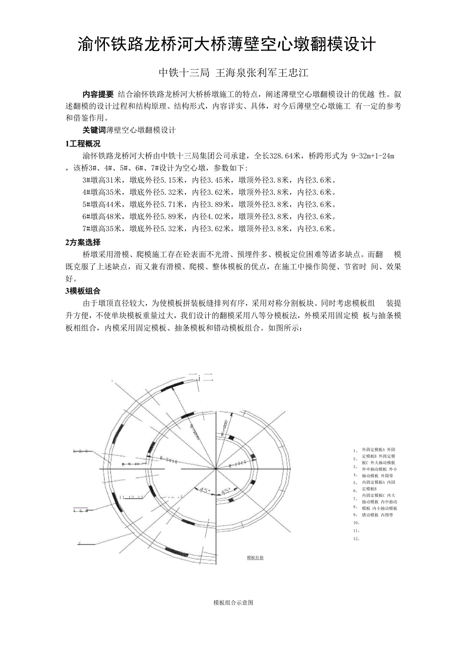 渝怀铁路龙桥河大桥薄壁空心墩翻模设计_第1页