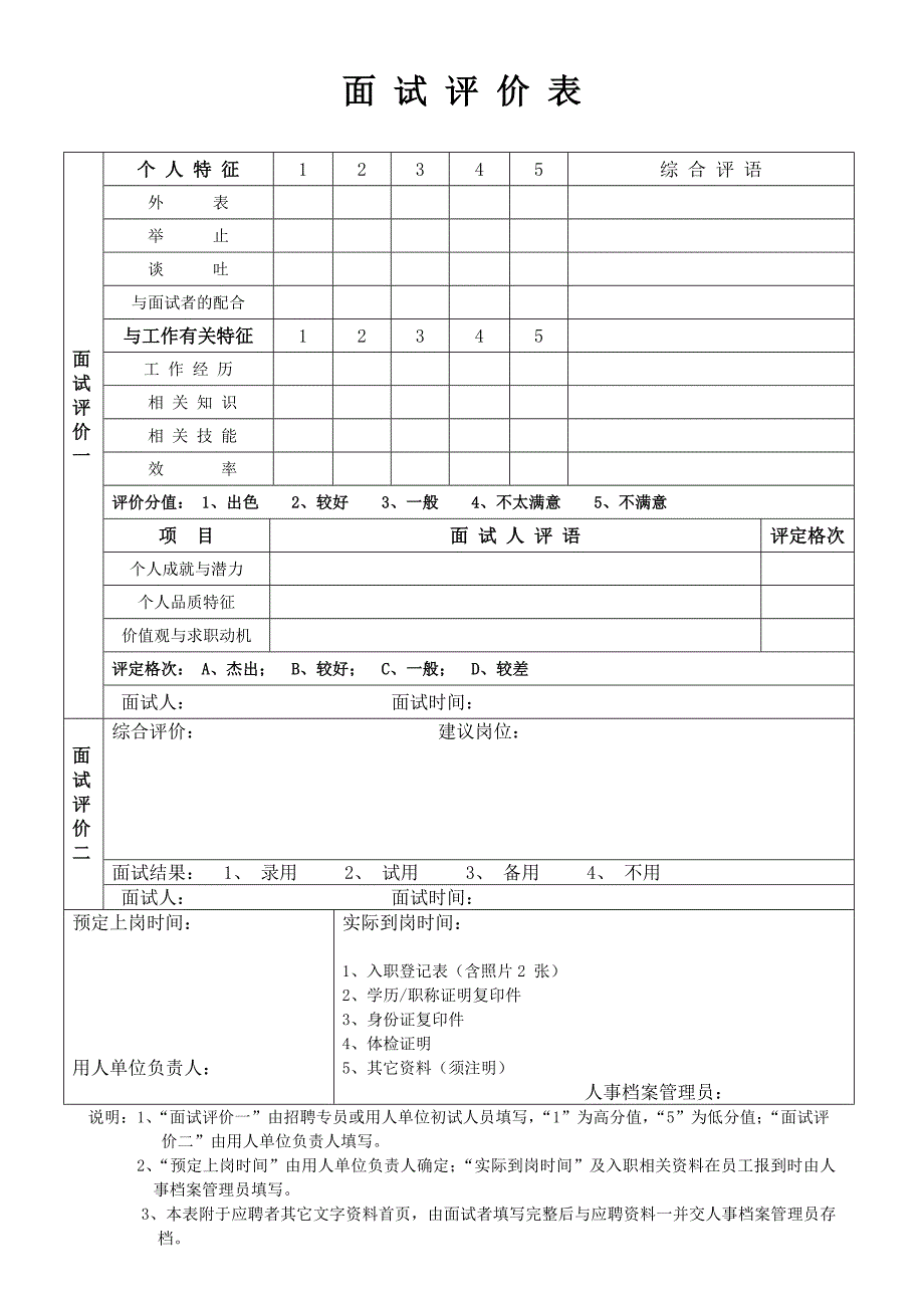 公司应聘表模版[共2页]_第2页