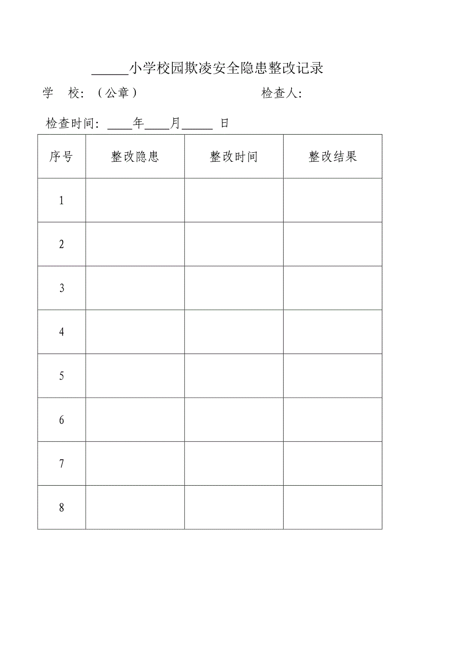 小学防校园欺凌综合台账_第2页