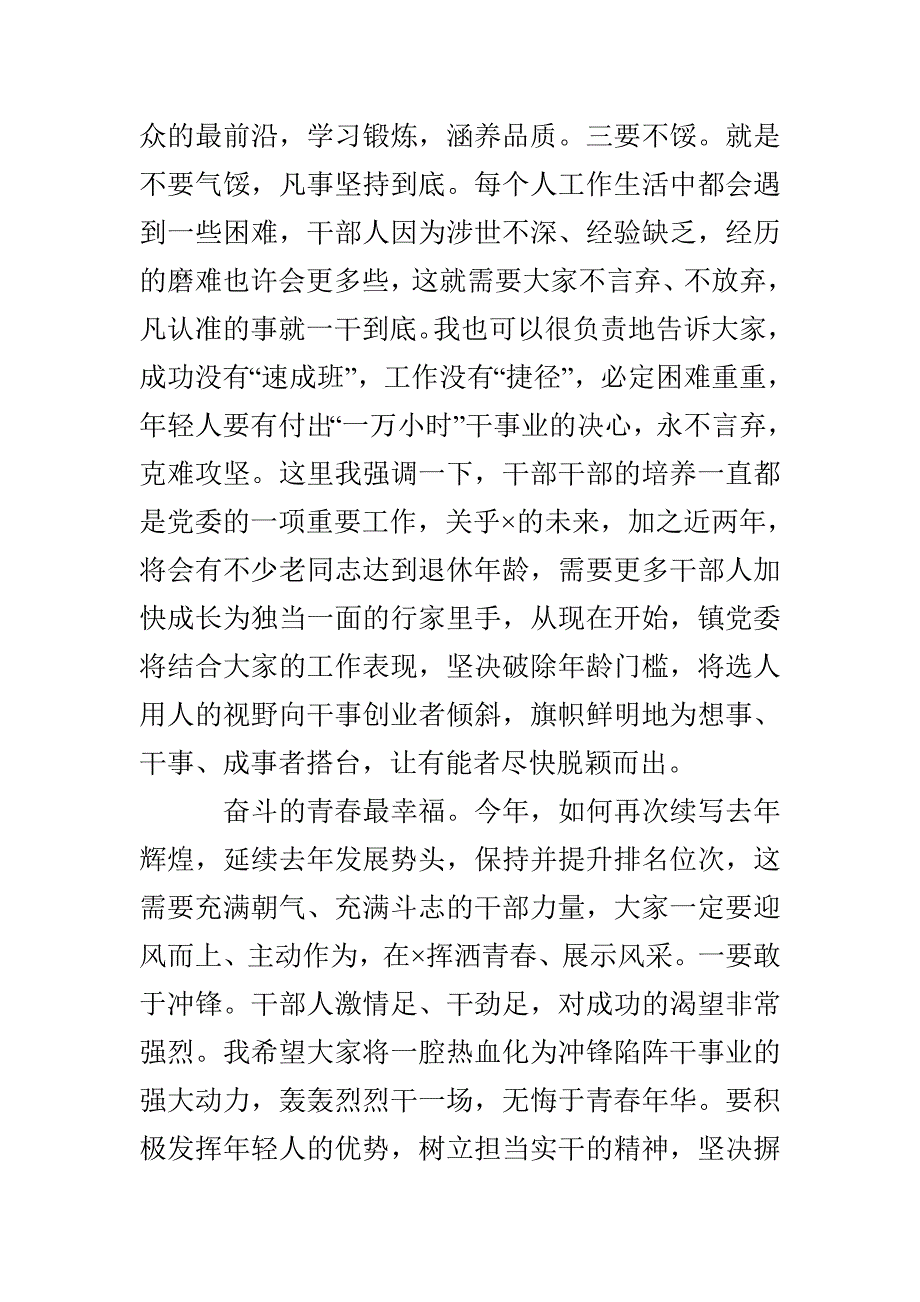 在乡镇青年干部座谈会发言稿(1)_第4页