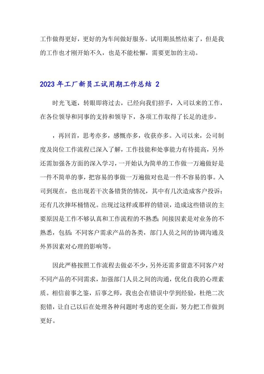 2023年工厂新员工试用期工作总结_第5页