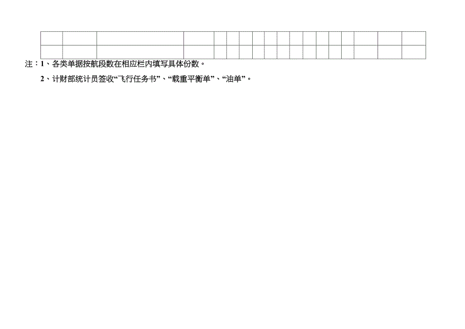 航空物流公司飞行文件回收登记表_第2页