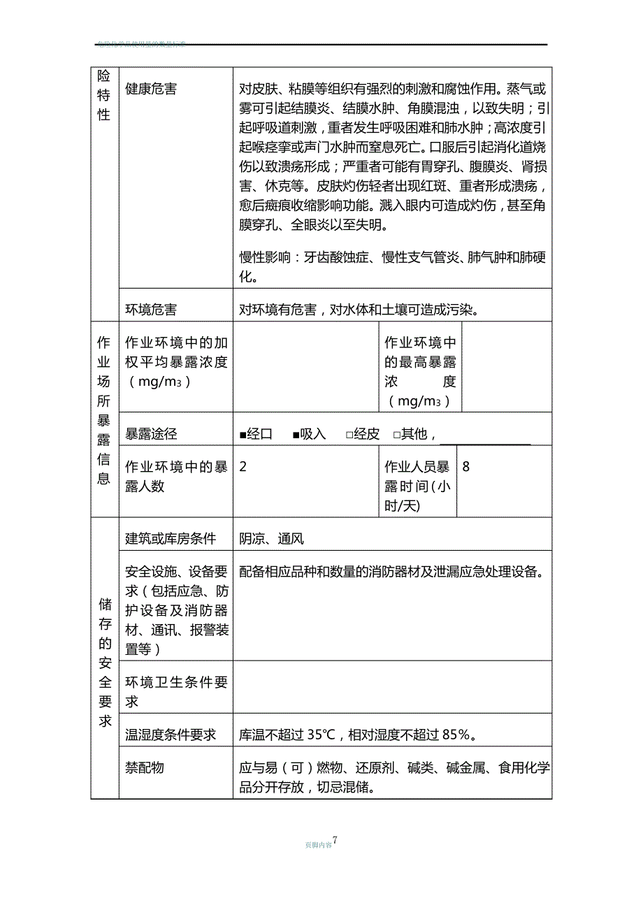 危险化学品信息表-硫酸_第4页