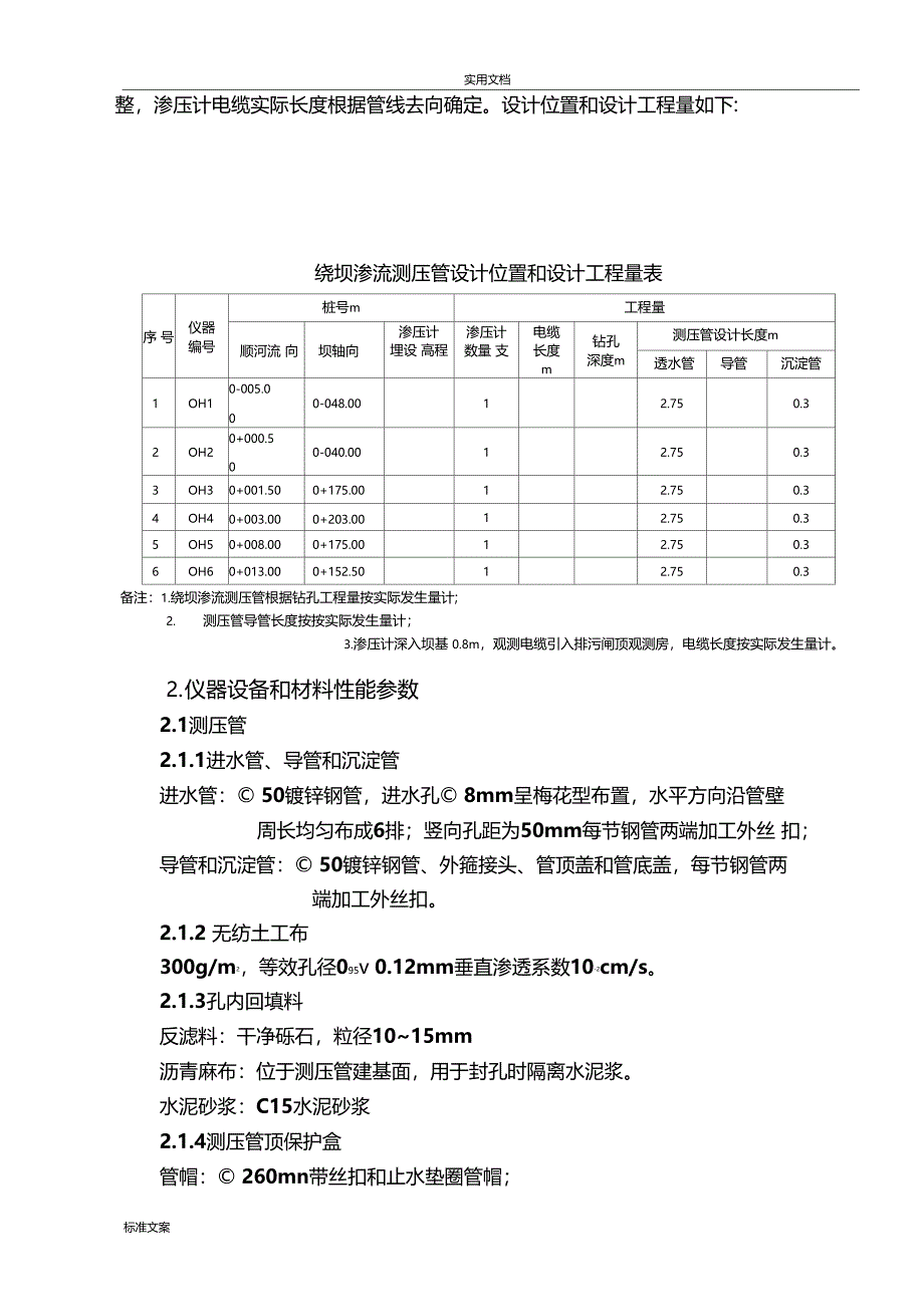 渗压计及测压管施工方案设计_第2页