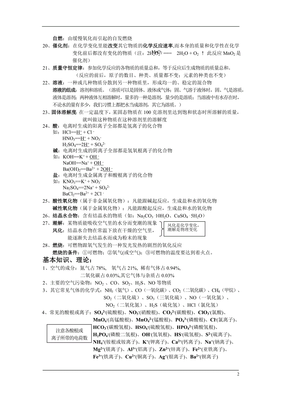 中考化学总复习知识点总结最全的资料.doc_第2页