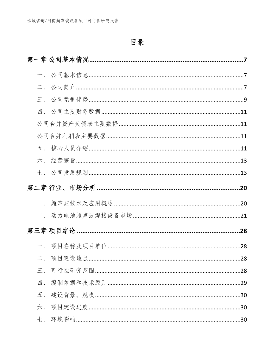 河南超声波设备项目可行性研究报告模板范本_第1页