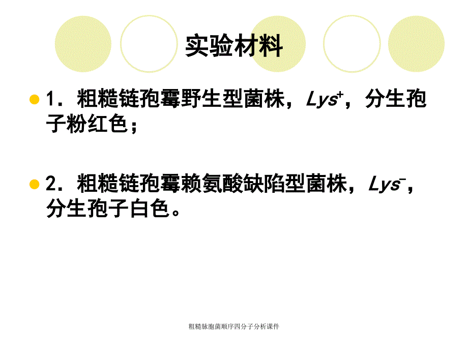 粗糙脉胞菌顺序四分子分析课件_第3页