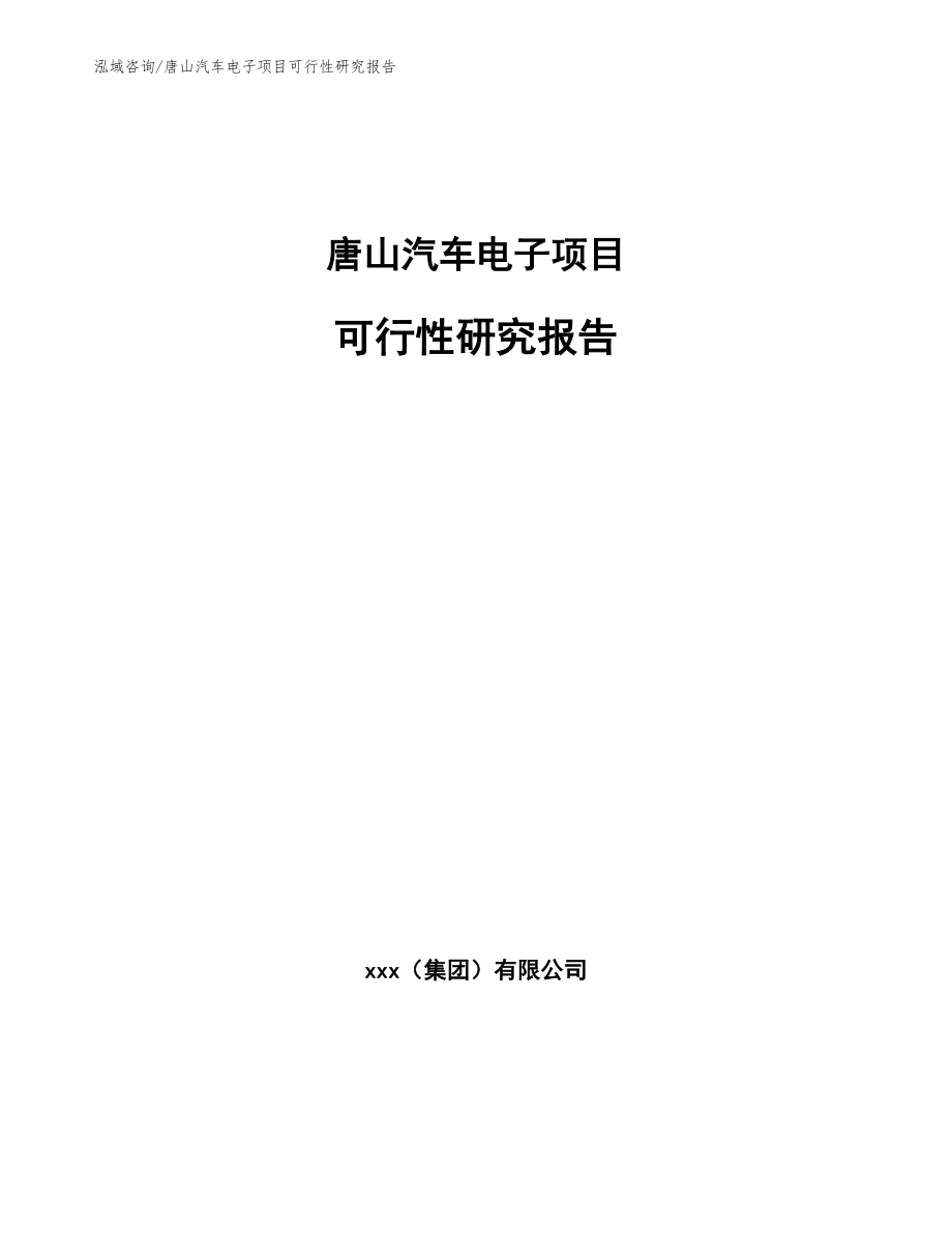 唐山汽车电子项目可行性研究报告范文_第1页