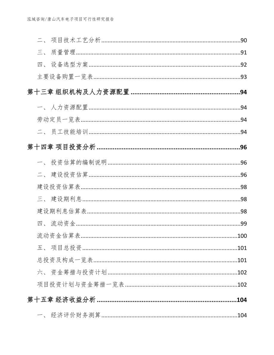 唐山汽车电子项目可行性研究报告范文_第5页