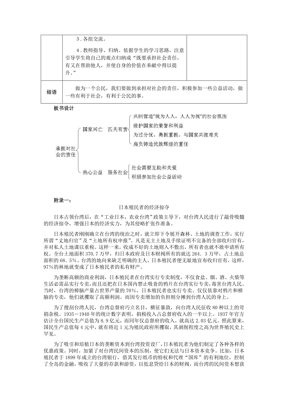 初中政治九年级教学设计承担关爱集体的责任2_第3页