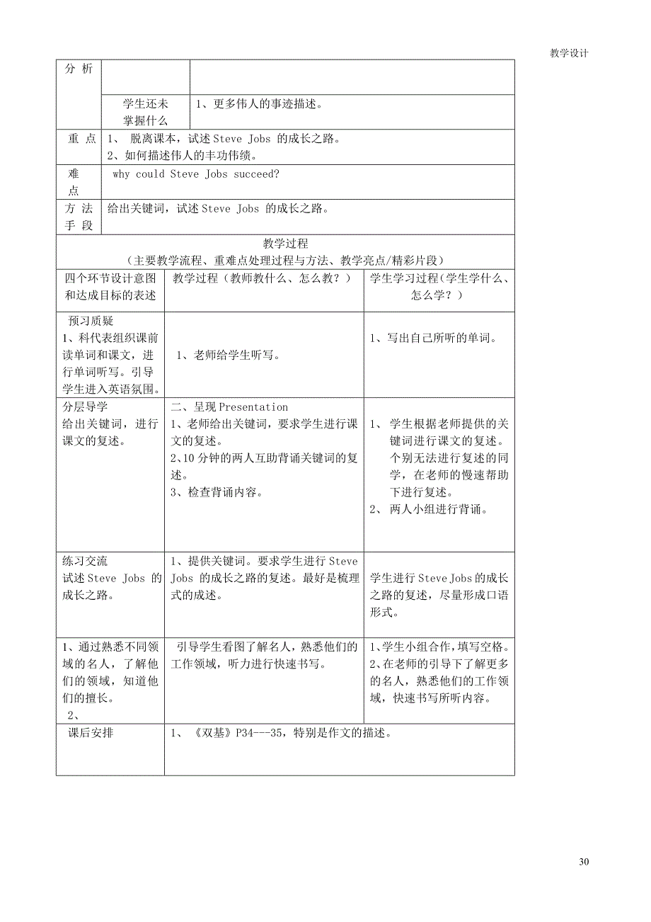 六年级U6SteveJobs教学设计_第3页