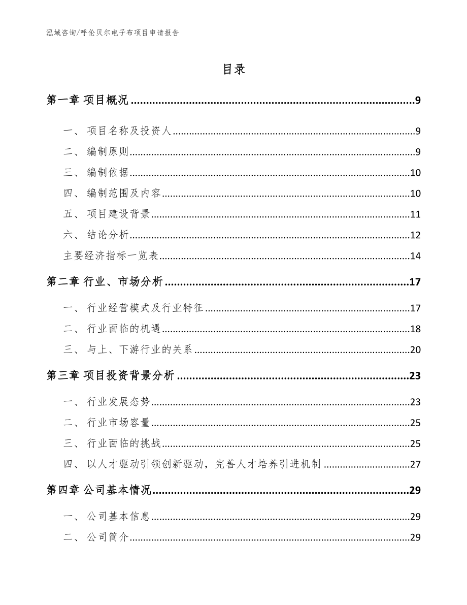 呼伦贝尔电子布项目申请报告【参考范文】_第2页