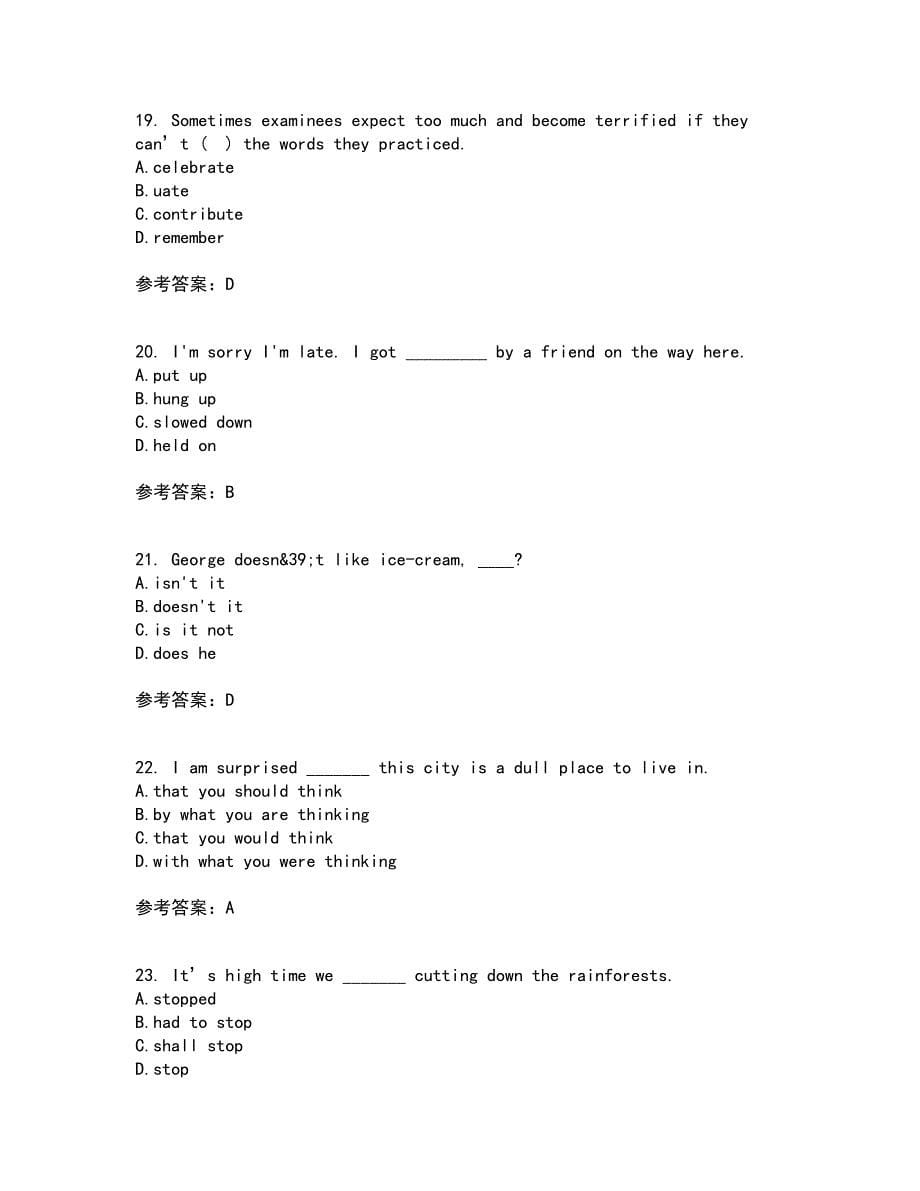 北京语言大学21春《高级写作》在线作业一满分答案64_第5页