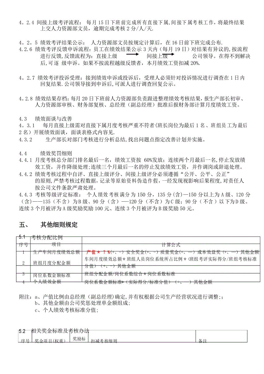 生产车间员工考核规定_第4页