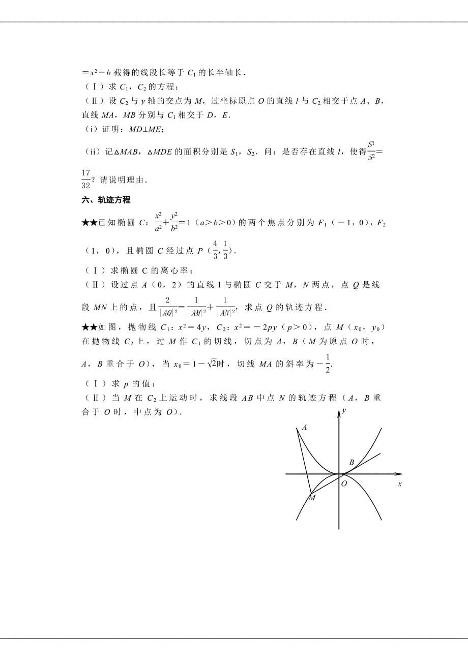 挑战高考数学压轴题之圆锥曲线与方程_第5页