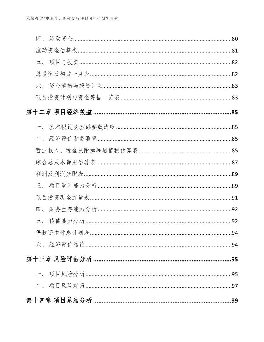 安庆少儿图书发行项目可行性研究报告模板范本_第5页
