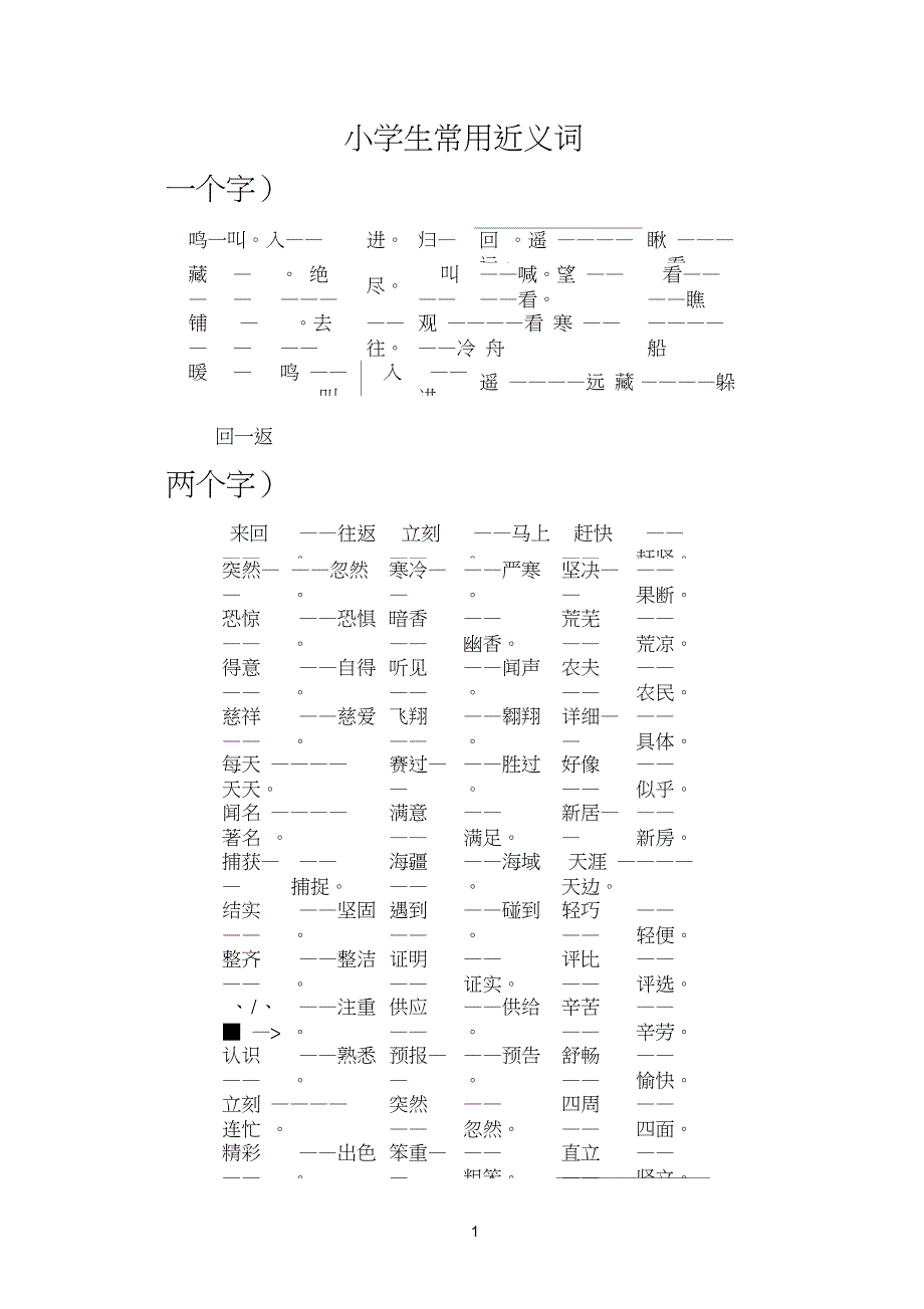 小学生常用近义词_第1页