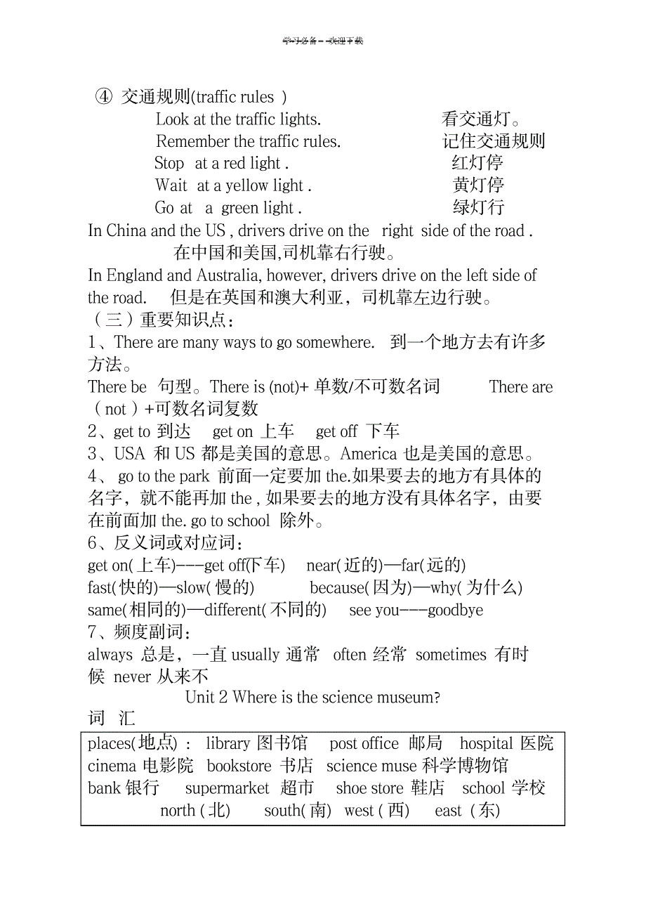 pep版六年级上册课文语法知识总结_小学教育-小学考试_第2页