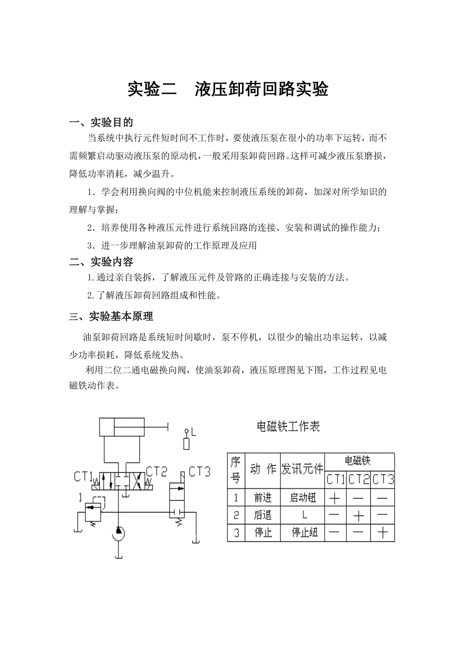 实验二液压卸荷回路实验_第1页