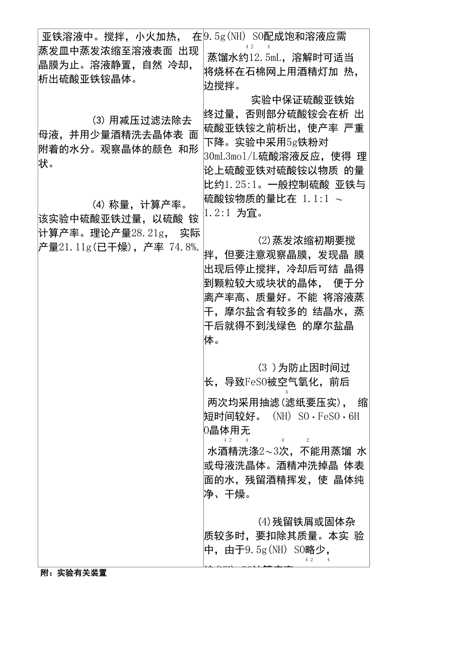 硫酸亚铁铵的制备实验原理铁屑易溶于稀硫酸生成硫酸亚铁Fe+H2_第4页