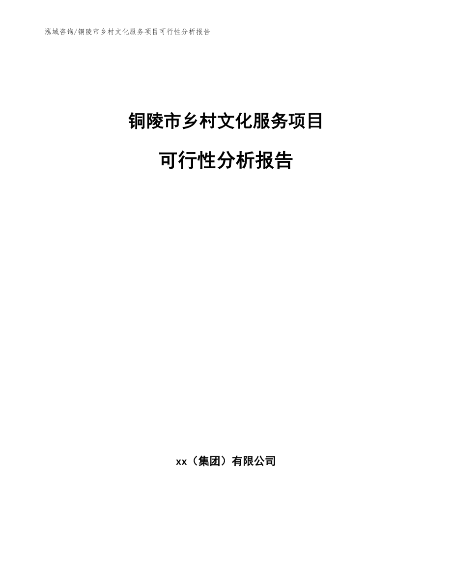 铜陵市乡村文化服务项目可行性分析报告_第1页