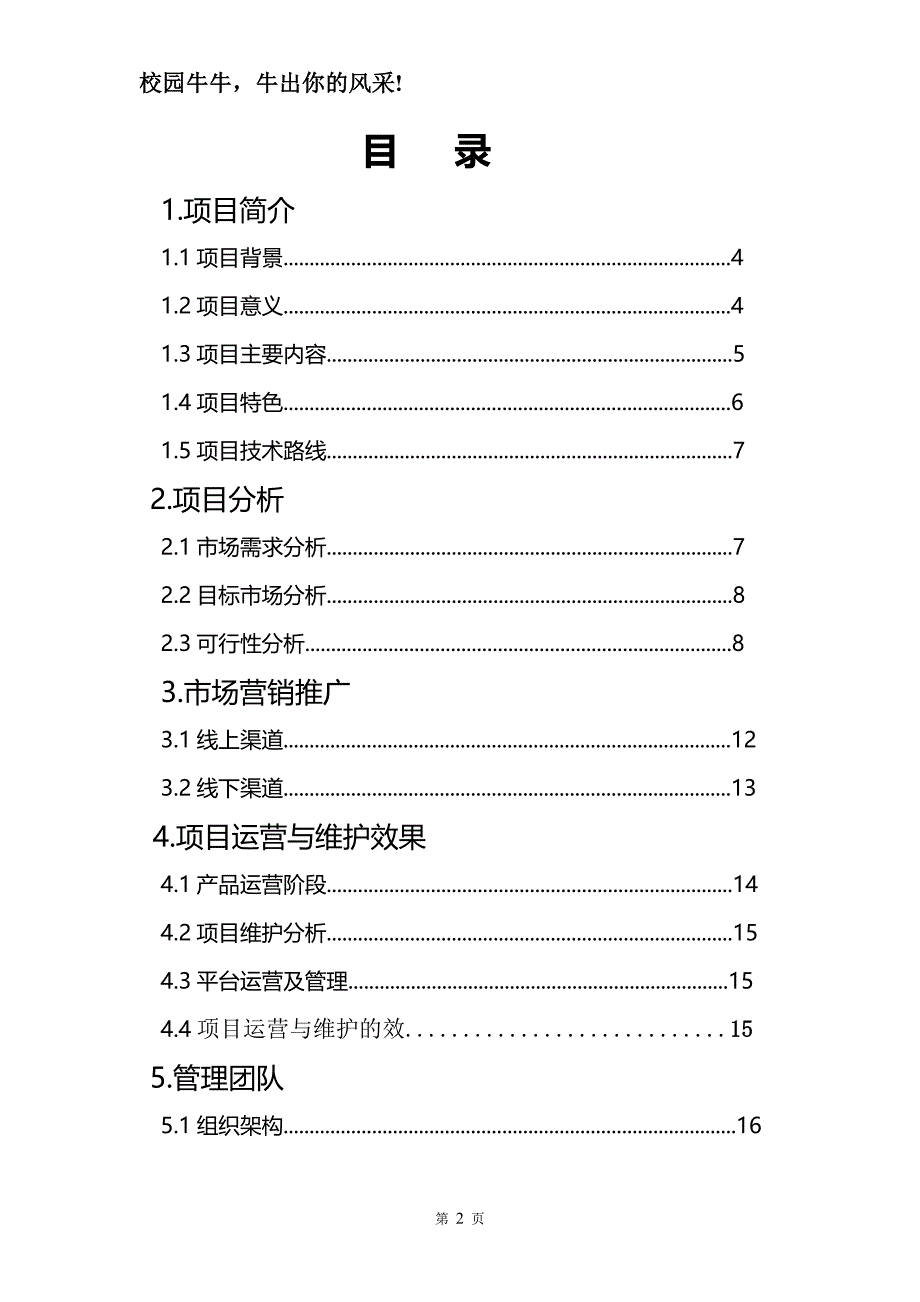 互联网加大学生创新创业大赛策划书_第2页