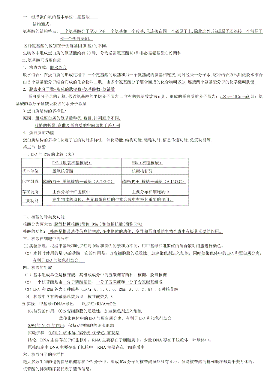 高一生物必修一知识点总结(全)_第2页