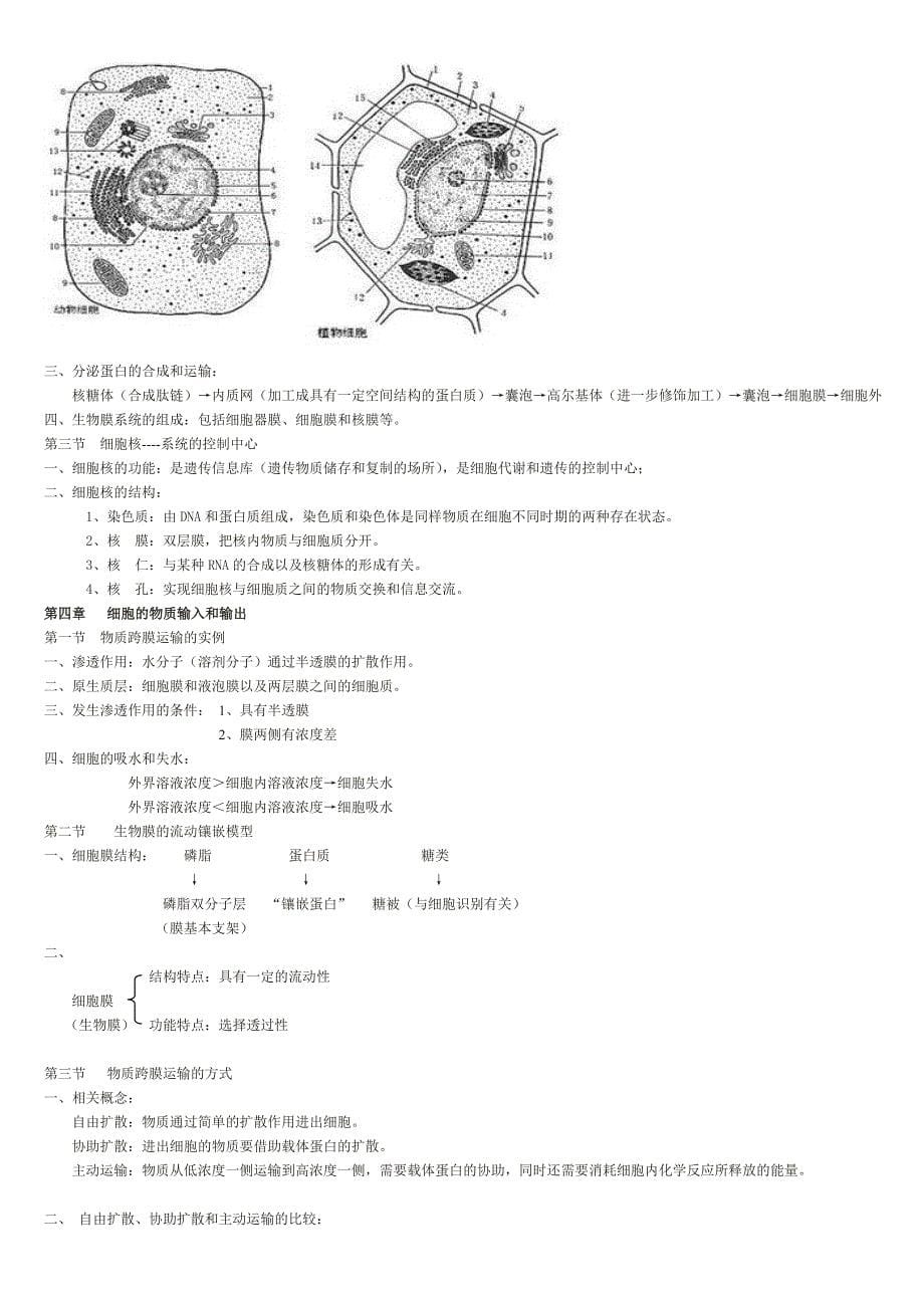 高一生物必修一知识点总结(全)_第5页