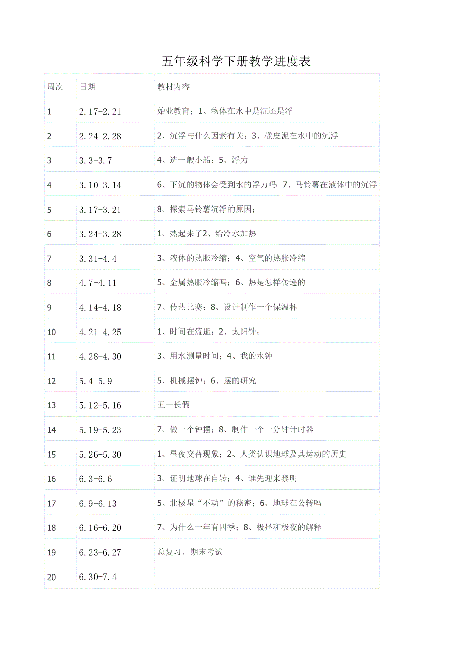 新版教科版五年级下册科学教案.doc_第1页