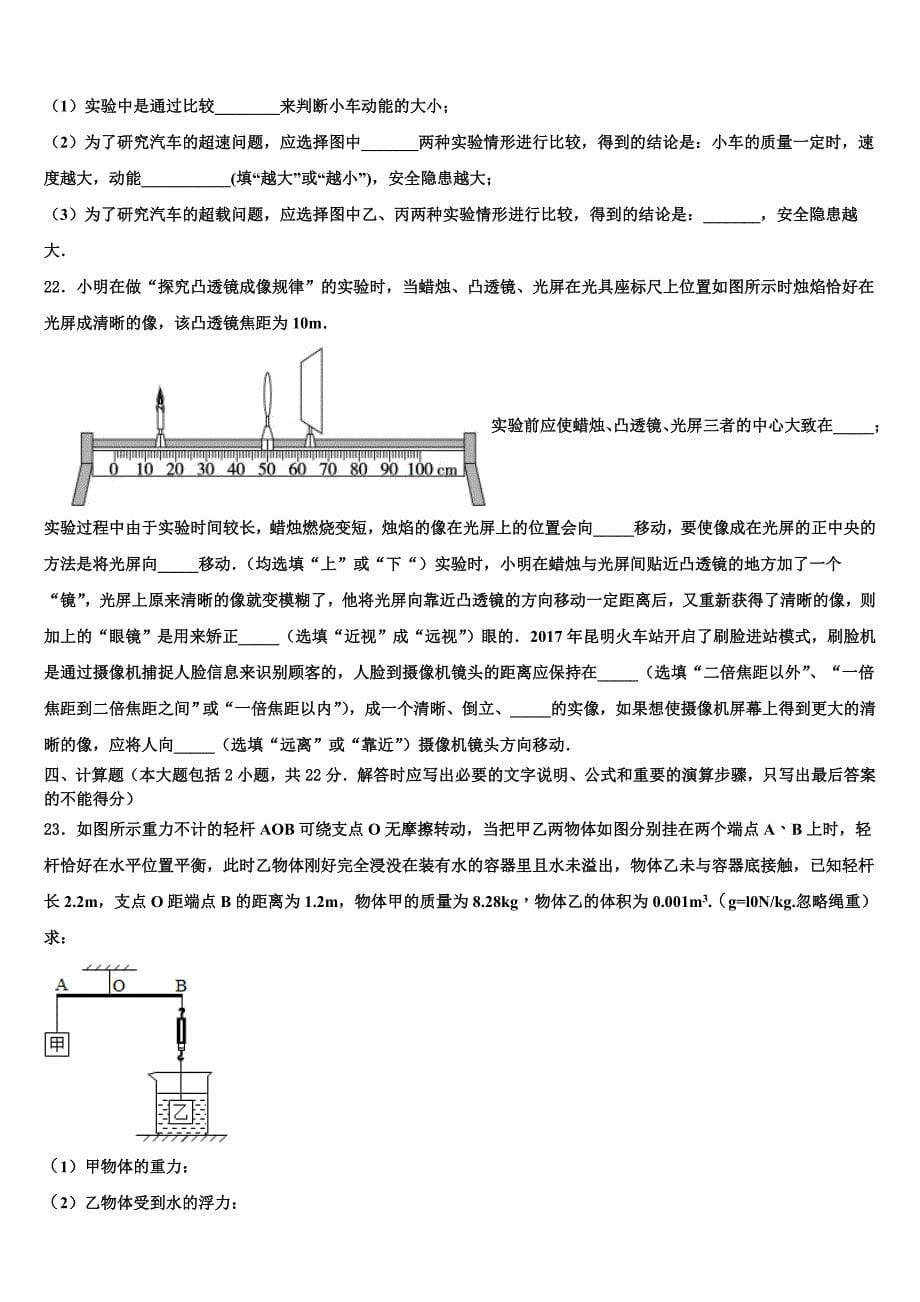 上海市延安实验初级中学2023年中考物理模拟精编试卷（含答案解析）.doc_第5页