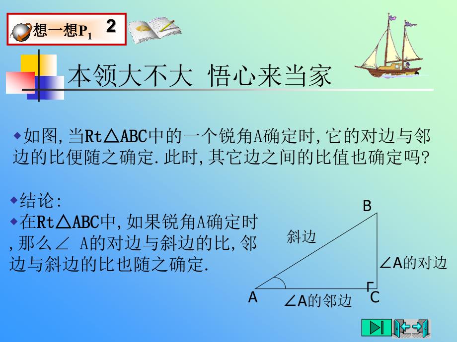 1.1 从梯子的倾斜程度谈起(2)锐角三角函数——正弦与余弦_第3页